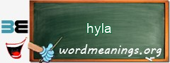 WordMeaning blackboard for hyla